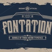 Creativemarket FONTATION Bundle of 3 Retro Typeface 299044 icon