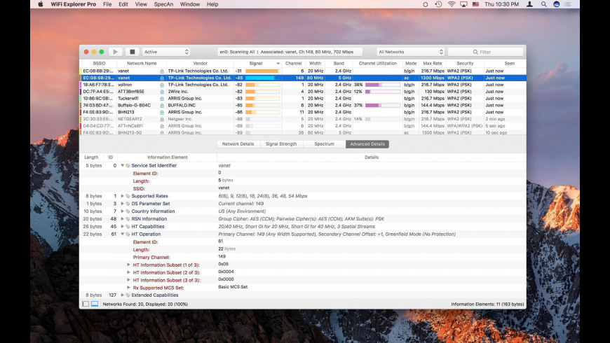 WiFi Explorer Pro 221 Screenshot 05
