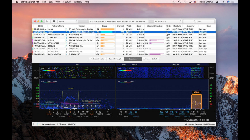 WiFi Explorer Pro 221 Screenshot 04