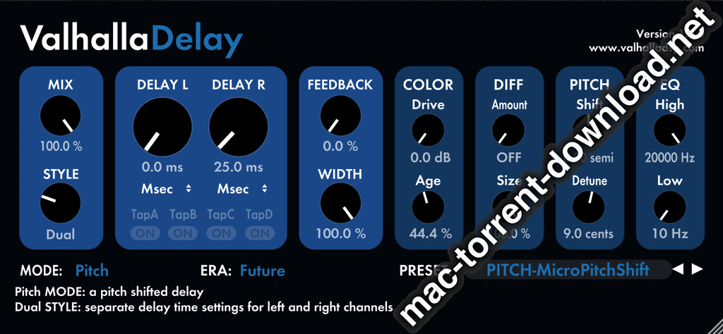 ValhallaDSP ValhallaDelay v112 Screenshot 01 lxsetpy